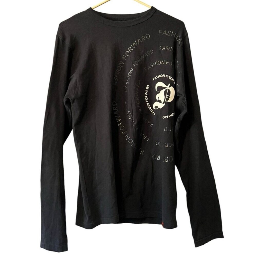 Provogue‎ Mens Shirt Small Black Long Sleeve Fashion Forward Streetwear Punk